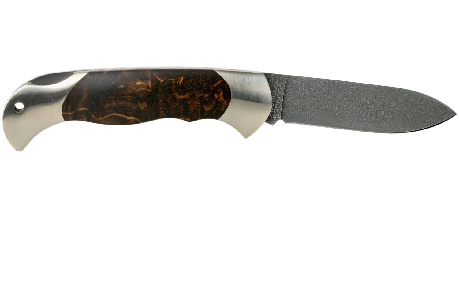 Böker Scout Spearpoint Curly Birch Damascus 112202DAM Madera De Raíz De Abedul, Navaja 2 Böker Scout Spearpoint Curly Birch Damascus 112202DAM Madera De Raíz De Abedul, Navaja - Imagen 2