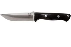 Bark River Bravo 1 LT CPM 3V, Black Canvas Micarta, Funda Marrón