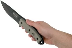 ESEE Model 5 Tactical Gunsmoke, Desert Tan Handle 5S-TG Con Funda Kydex + Clip De Cinturón -Navaja Tienda EE ESEE 5S TG 06 esee knives