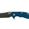Rick Hinderer XM-18 3.5” Skinny Harpoon Spanto, Battle Black, Blue Black G10, Navaja