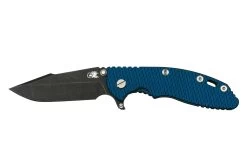 Rick Hinderer XM-18 3.5” Skinny Harpoon Spanto, Battle Black, Blue Black G10, Navaja