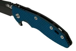 Rick Hinderer XM-18 3.5” Skinny Harpoon Spanto, Battle Black, Blue Black G10, Navaja -Navaja Tienda HRK XM1835 SHP BBL L 07 hinderer
