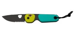The James Brand The Redstone, Neon, Turquoise PP, Negro, Serrated, KN118191-01, Navaja