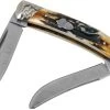Rough Ryder Small Moose Cinnamon Stag RR2157 Damascus Navaja Slipjoint
