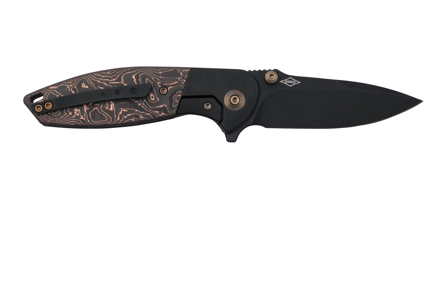 WE Knife Nitro Mini WE22015-2, Black Titanium, Copperfoil Carbonfiber Inlay, CPM 20CV Navaja 2 WE Knife Nitro Mini WE22015-2, Black Titanium, Copperfoil Carbonfiber Inlay, CPM 20CV Navaja - Imagen 2
