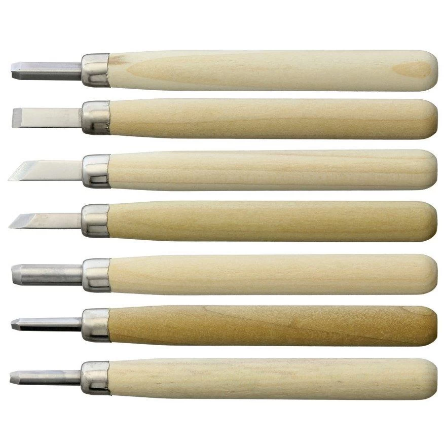 Yoshiharu L-7 Maruichi Cuchillos Japoneses Para Tallar Madera, Juego De 7 Con Baren 1 Yoshiharu L-7 Maruichi Cuchillos Japoneses Para Tallar Madera, Juego De 7 Con Baren